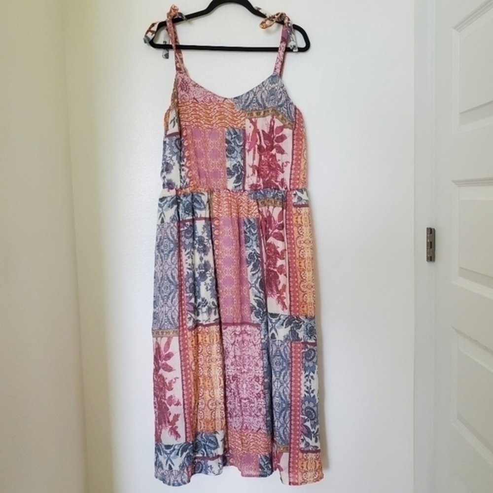 Lane Bryant Multicolor Patchwork Midi Dress - Picture 4 of 16